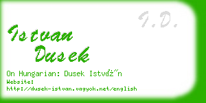 istvan dusek business card